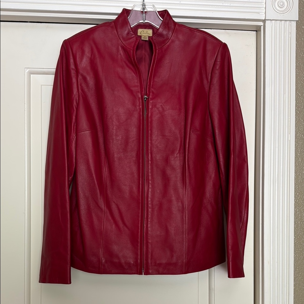 Calvin Klein Women's Red Leather Jacket